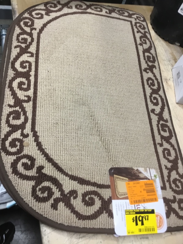 Photo 1 of 
Home Dynamix
Kitchen Plush Step Slice Scroll Beige/Brown 19.7 in. x 31.5 in. Memory Foam Mat