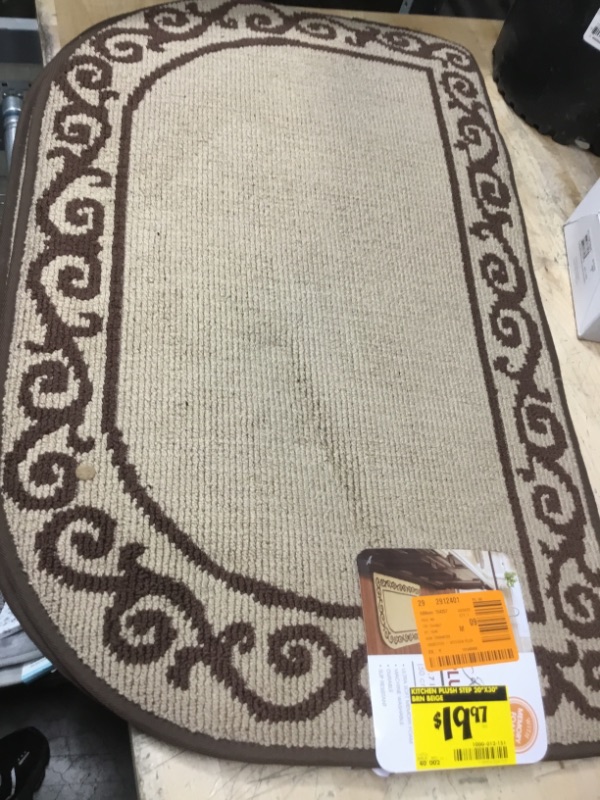 Photo 2 of 
Home Dynamix
Kitchen Plush Step Slice Scroll Beige/Brown 19.7 in. x 31.5 in. Memory Foam Mat