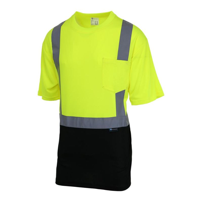 Photo 1 of MAXIMUM SAFETY Petite Unisex Large Hi-Vis Black Short-Sleeve Safety Shirt
