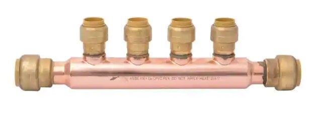 Photo 1 of 
SharkBite
3/4 in. x 1/2 in. Push-to-Connect Copper 4-Port Open Manifold Fitting