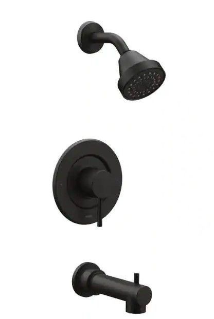 Photo 1 of 
MOEN
Align Single-Handle Posi-Temp Eco-Performance Tub and Shower Faucet Trim Kit in Matte Black (Valve Not Included)