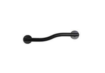 Photo 1 of 14 in. Left Hand Modern Wave Shaped Grab Bar in Matte Black
