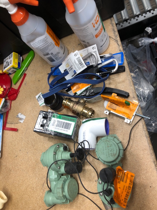 Photo 1 of **NO REFUNS/RETURNS** - Bundle of Miscellaneous Home Depot goods- hardware, lawn valves, etc. 