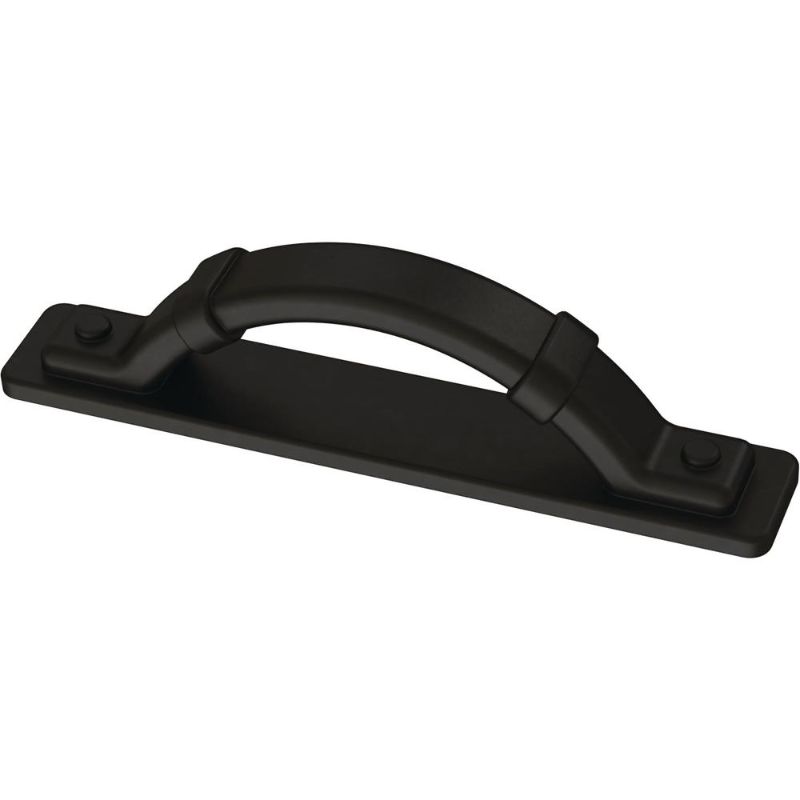 Photo 1 of **12 OF - Industrial Trunk 3 or 3-3/4 in. (76 or 96mm) Matte Black Dual Mount Drawer Pull
