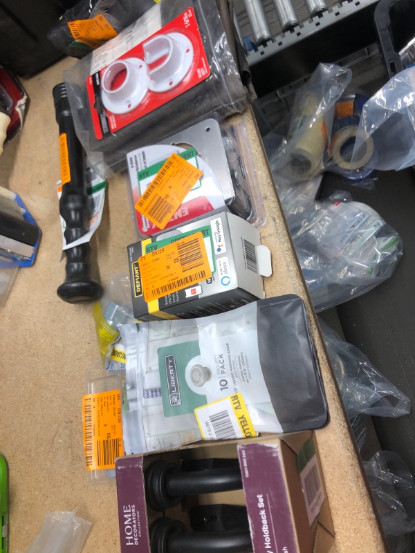 Photo 1 of **NO REFUNDS/RETURNS** - Bundle of Miscellaneous home depot goods for home decoration, gloves, plug, etc. 