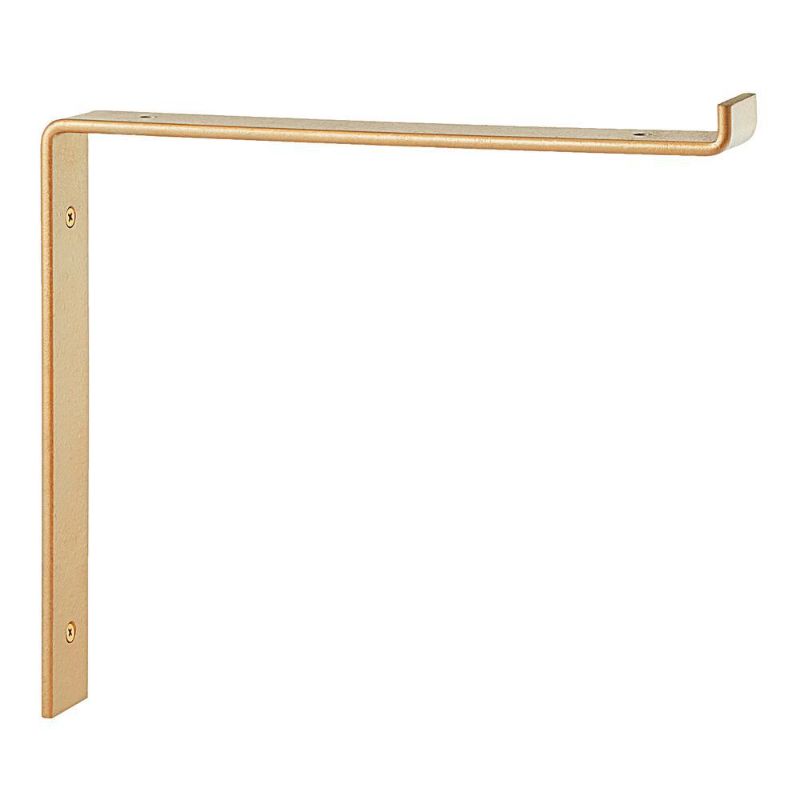 Photo 1 of **2 of- 12 in. Matte Gold Steel Shelf Bracket
