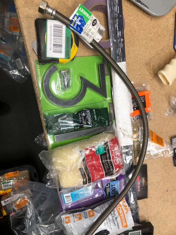 Photo 1 of **NO REFUNDS/RETURNS** - Bundle of Miscellaneous home depot goods: hardware, tools, work supplies 