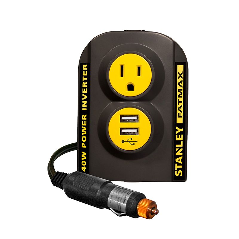 Photo 1 of 140-Watt Portable Car Power Inverter: 12-Volt DC to 120-Volt AC Power Outlet with Dual USB Ports
