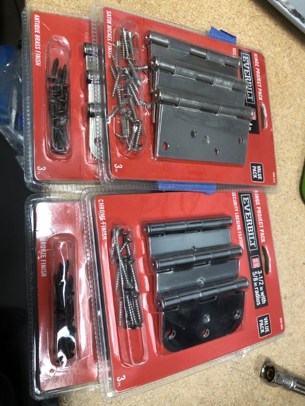 Photo 1 of **NO REFUNDS/RETURNS** - Bundle of ASSORTED DOOR HINGES 4 PACK OF 3