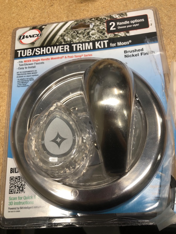 Photo 2 of 1-Handle Valve Trim Kit in Brushed Nickel for MOEN Tub/Shower Faucets (Valve Not Included)
