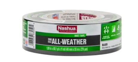 Photo 1 of **4 of- 1.89 in. x 60 yd. 398 All-Weather HVAC Duct Tape in Black
