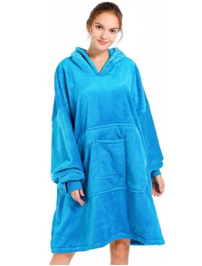 Photo 1 of REDESS Blanket Sweatshirt Hoodie Oversized Sherpa Wearable Blanket Plush Warm and Cozy Blanket Hoodie for Women and Men Fleece Blanket Sweatshirt with Sleeves and Giant Pocket
