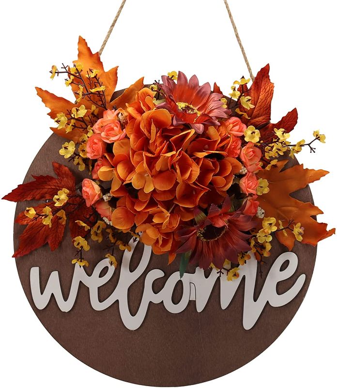 Photo 1 of **SET OF 2**
Fall Wreaths for Front Door,Fall Welcome Sign for Front Door,Fall Door Decor?Nordic Rustic Style Retro Wooden Hanging Welcome Sign,Fall Wreaths for Front Door Used for Home Front Door decoration
