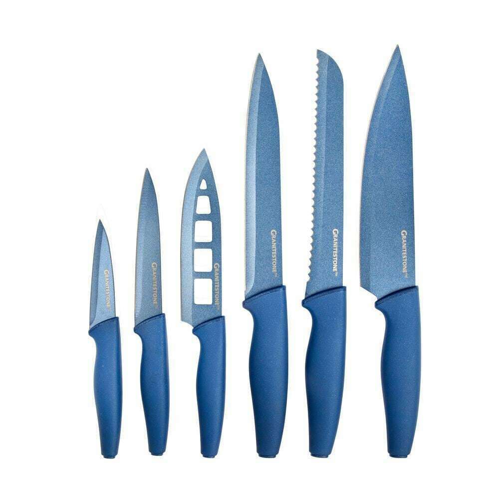 Photo 1 of 6 Piece Knife Set High Grade Stainless Steel Blade Top Rack Dishwasher Safe Blue
