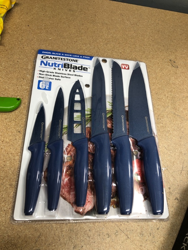 Photo 2 of 6 Piece Knife Set High Grade Stainless Steel Blade Top Rack Dishwasher Safe Blue
