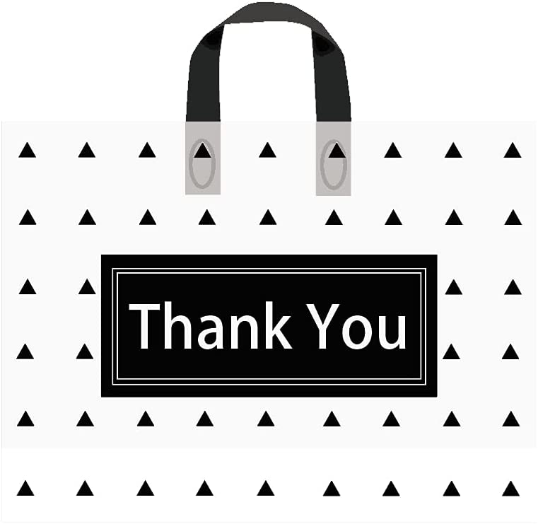 Photo 1 of **pack of 2**
Thank You Plastic Merchandise Bag for Business, Plastic Shopping Bag with Handle, Goodie Package Retail, Party Favor, Extra Thick 2.75 mil 50 pcs, 13.8"x15.8"
