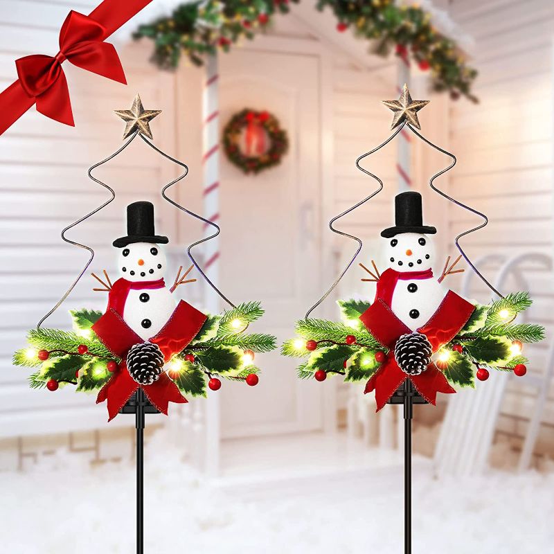 Photo 1 of **SET OF 3**
Christmas Pathway Lights Outdoor Decoration, Snowman Landscape Path Lights for Patio, Yard, Garden, Lawn Decorations