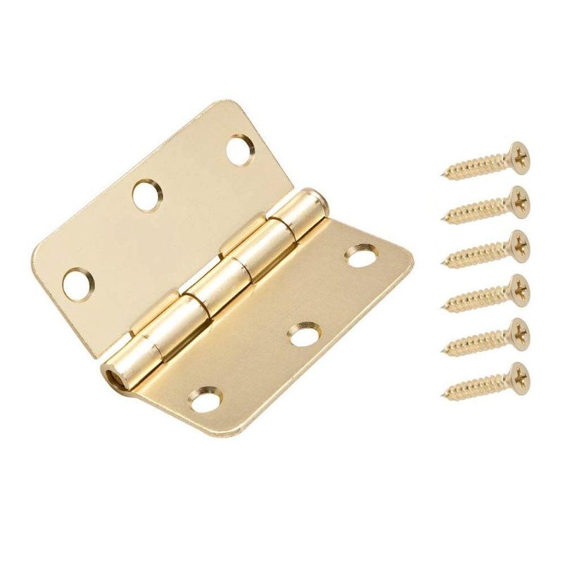 Photo 1 of 20 PACK Everbilt 3-1/2 in. X 1/4 in. Satin Brass Radius Door Hinge
