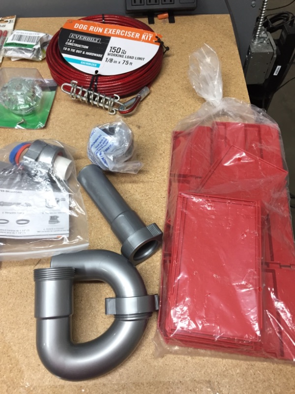 Photo 1 of ***non-refundable***
assorted household goods
flash light, tape measure, dog run cable, plumbing items