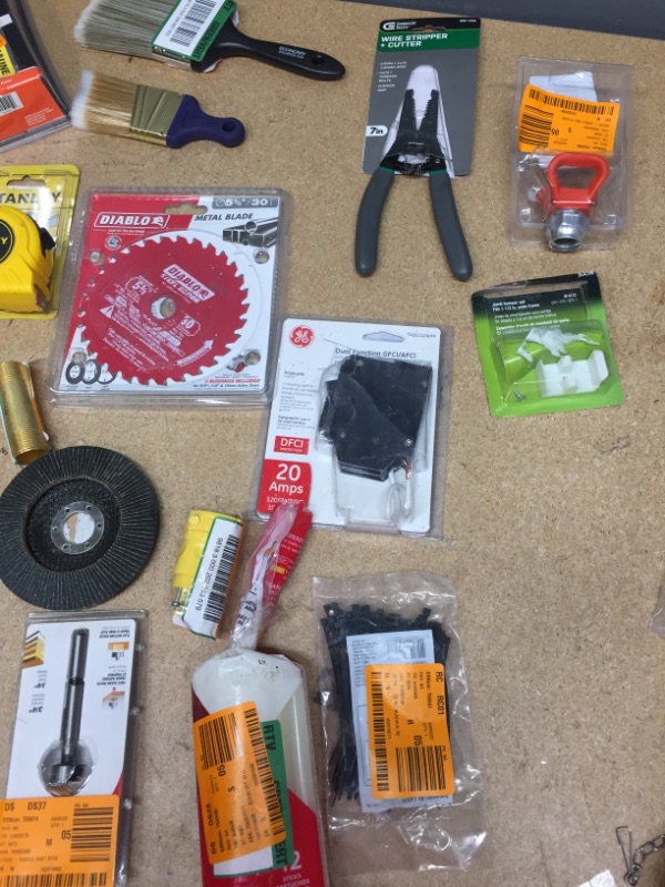 Photo 1 of ***NON-REFUNDABLE***
ASSORTED HOUSEHOLD GOODS AND SMALL HAND TOOLS
2 TAPE MEASURES, DRILL BIT, SAW BLADE, WIRE STRIPPERS