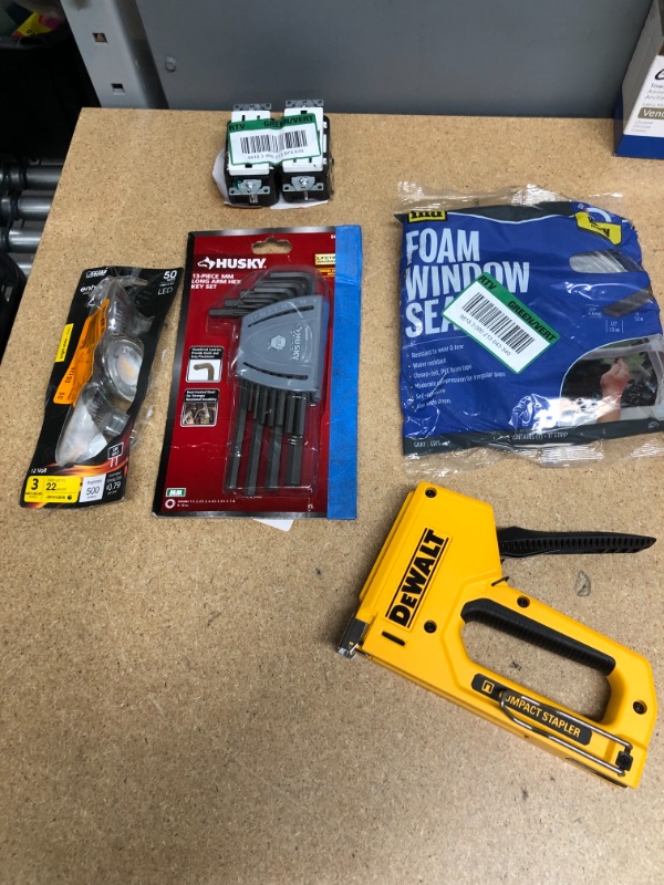 Photo 2 of ***NON-REFUNDABLE***
HOUSEHOLD GOOD ITEMS
RYOBI ONE BATTERY CHARGER, DEWALT STAPLE HAND GUN, 13 PIECE HEX KEY SET, LIGHTS