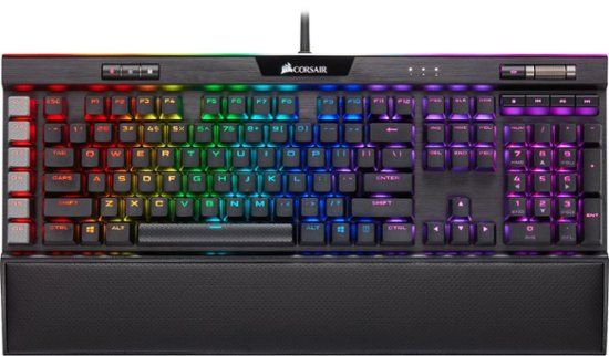 Photo 1 of CORSAIR - K95 RGB PLATINUM XT Full-size Wired Mechanical Cherry MX Speed Linear Switch Gaming Keyboard - Black
