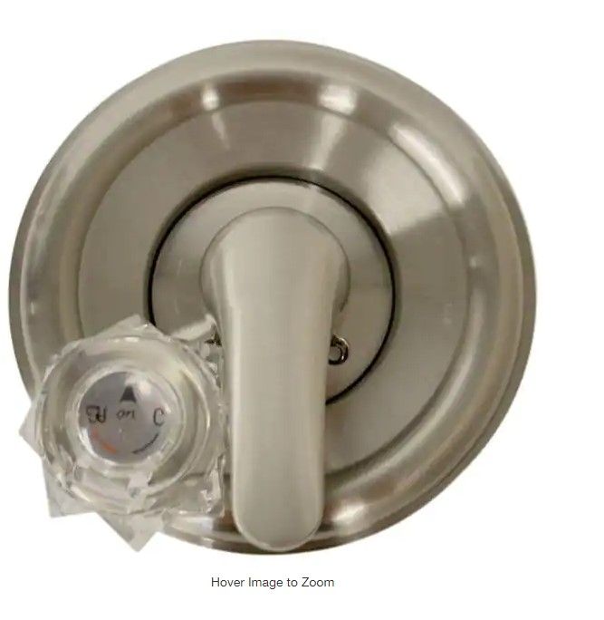 Photo 1 of 1-Handle Valve Trim Kit in Brushed Nickel for Delta Tub/Shower Faucets (Valve Not Included)
