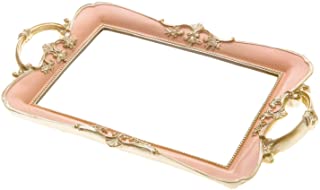 Photo 1 of Aivorin Resin Antique Mini Rectangle Serving Tray with Mirror, Makeup and Jewelry Organizer, Vanity Tray for Dresser, Bathroom, Bedroom, Kitchen Home Ornate