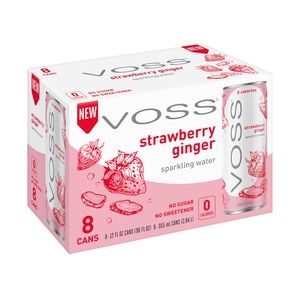 Photo 1 of 3CT   VOSS Strawberry Ginger Sparkling Water, 12 Fl Oz, 8 Pack - 96 Oz | CVS