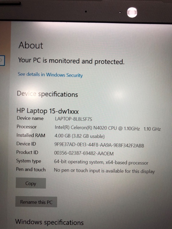 Photo 6 of Generic HP 15.6in FHD, Celeron N4020, 4GB RAM, 128GB SSD, Windows 10 Home in S Mode,, EROSEFLAMINGO Accessories, 15-dw1001wm
