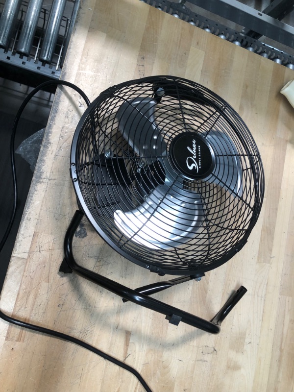 Photo 2 of Simple Deluxe 12 Inch 3-Speed High Velocity Metal Industrial Floor Fans Quiet for Home, Commercial, Residential, and Greenhouse Use, Outdoor/Indoor, Black
