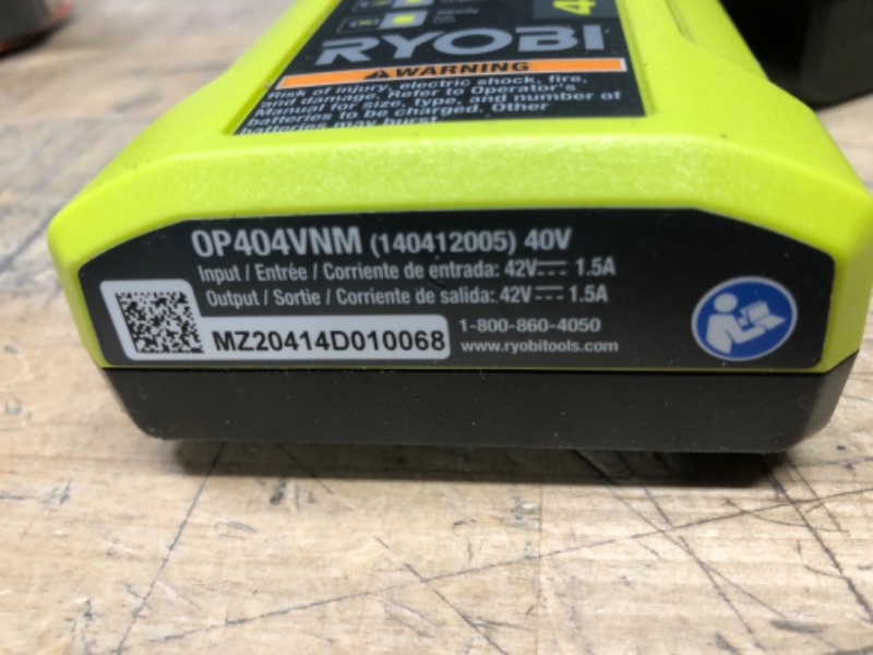 Photo 3 of Ryobi OP404 Lithium-ion 40 Volt Battery Charger
