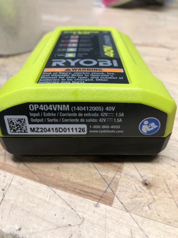 Photo 3 of Ryobi OP404 Lithium-ion 40 Volt Battery Charger
