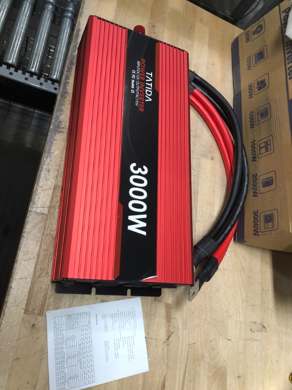 Photo 2 of 3000 watt Power Inverter 3000W Modified Sine Wave Inverter with 3 AC Outlets Converter DC 12V in to AC 110V Out for Car RV Truck Boat(Red)
