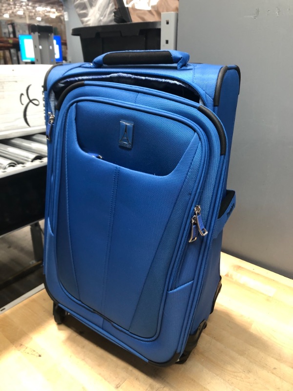 Photo 3 of Travelpro Maxlite 5 Softside Lightweight Expandable Upright Luggage, Azure Blue, Carry-On 20-Inch
