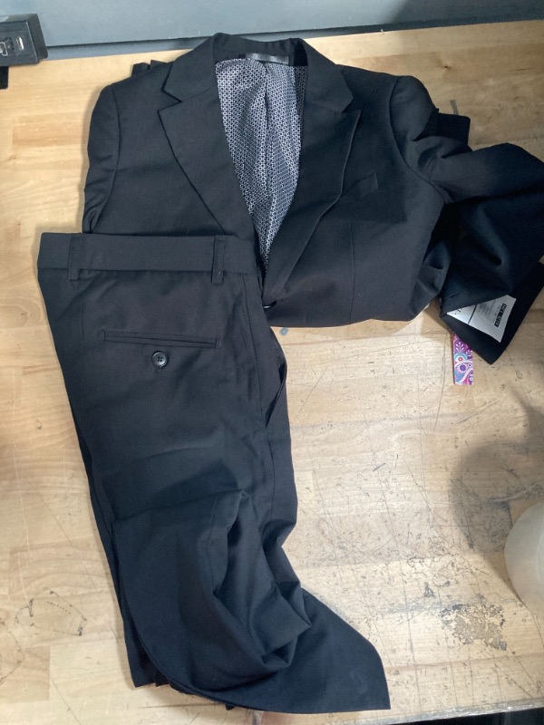 Photo 2 of Isaac Mizrahi Boys' 2pc Slim Cut Wool Blend Suit black 
