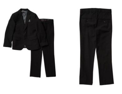 Photo 1 of Isaac Mizrahi Boys' 2pc Slim Cut Wool Blend Suit black 
