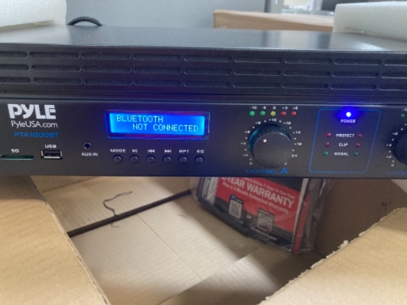 Photo 2 of 2-Channel Bluetooth Power Amplifier - 2000W Bridgeable Rack Mount Pro Audio Sound Wireless Home Stereo Receiver w/TRS XLR Input, LCD, Bridge Mode, Cooling Fan - Entertainment Speaker System - Pyle
