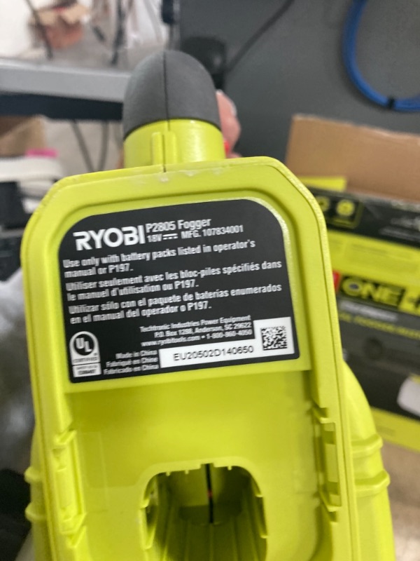 Photo 2 of RYOBI
ONE+ 18V Cordless Battery Fogger/Mister with 2.0 Ah Battery and Charger