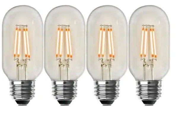 Photo 1 of Feit Electric
40-Watt Equivalent T14 Dimmable Straight Filament Clear Glass Vintage Edison LED Light Bulb, Soft White (4-Pack)