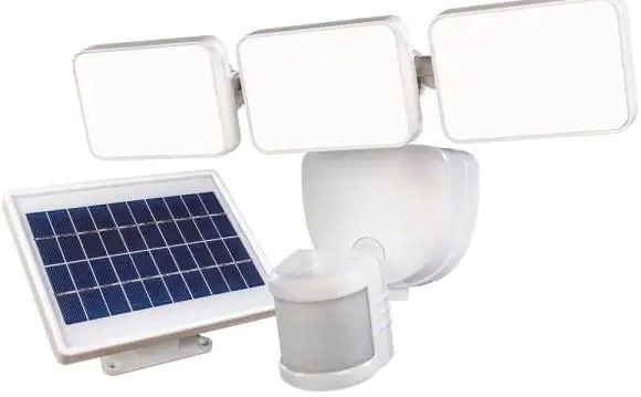 Photo 1 of Defiant
180° 3-Head White Solar Powered Motion Outdoor Integrated LED Flood Light