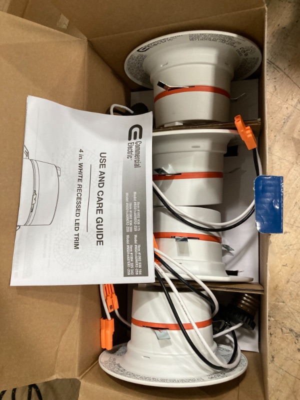 Photo 1 of Commercial Electric
4 in. Color Temperature Selectable Integrated LED Recessed CEC-T20 Trim (4-Pack)