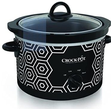 Photo 1 of Crockpot Round Slow Cooker, 4.5 quart, Black & White Pattern (SCR450-HX)
