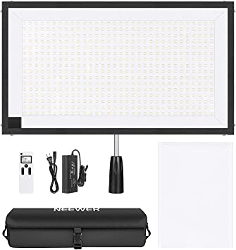 Photo 1 of Neewer Rollable 11.8”/30cm × 20.9”/53cm LED Light Panel Mat on Fabric 80W 3800lux/1m 5600K CRI 97+ 512 LED Light Panel with Handle Grip, Remote, Diffuser Cloth, Bag for Traveling Outdoor Photography
