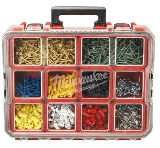 Photo 1 of 
Milwaukee
10-Compartment Red Deep Pro Portable Tool Box with Storage and Organization Bins for Small Parts