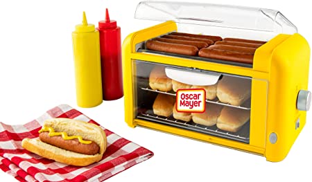 Photo 1 of Oscar Mayer Extra Large 8 Hot Dog Roller & 8 Bun Toaster Oven, Stainless Steel Grill Rollers, Non-stick Warming Racks, Perfect for Hot Dogs, Egg Rolls, Veggie Dogs, Sausages, Brats, Adjustable Timer
