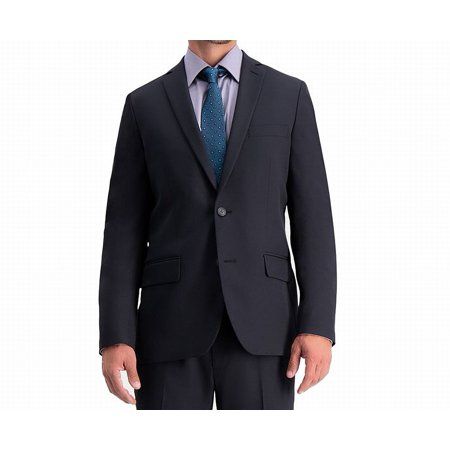 Photo 1 of HAGGAR Mens Black Herringbone Jacket 44R
