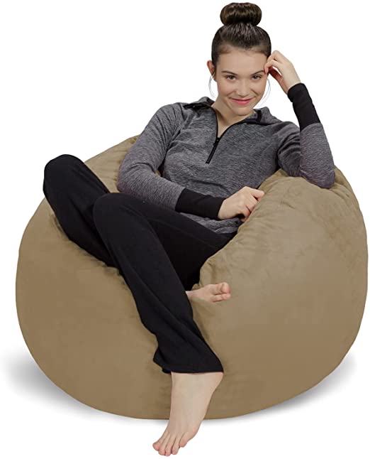 Photo 1 of Sofa Sack Bean Bag Chair: 3' Memory Foam Furniture Bean Bag - Medium Sofa with Soft Micro Fiber Cover - Beige
