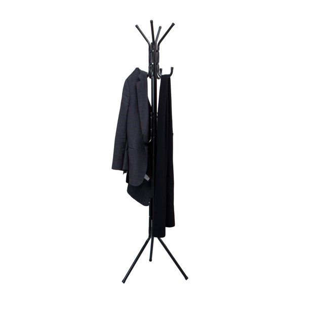 Photo 1 of Mind Reader Freestanding 11-Hook Metal Coat Rack, Black
