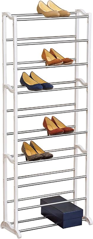 Photo 1 of Lynk 30 Pair Shoe Rack - 10 Tier - Shoe Shelf Organizer - White
